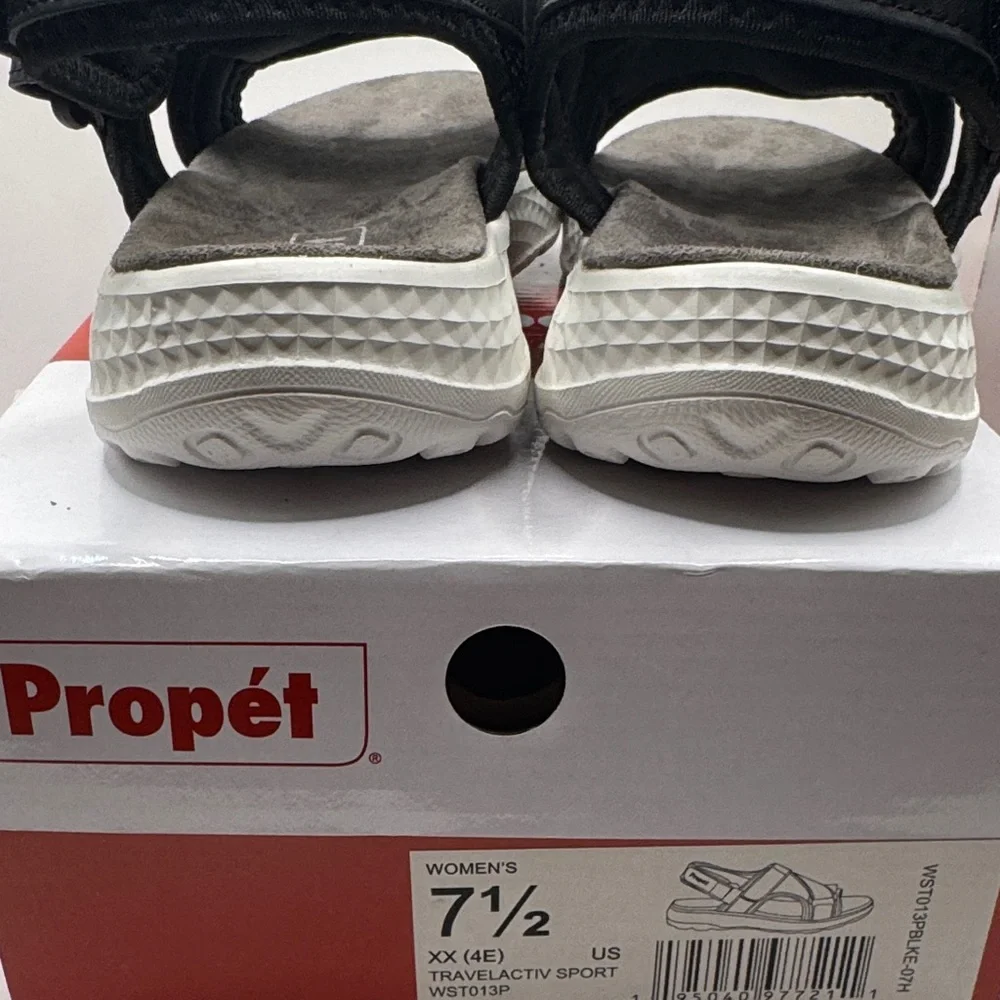 Propet Women's Black Mesh Sandals - Picture 8 of 10